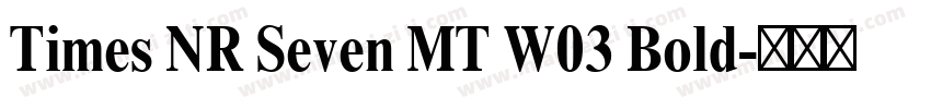 Times NR Seven MT W03 Bold字体转换
